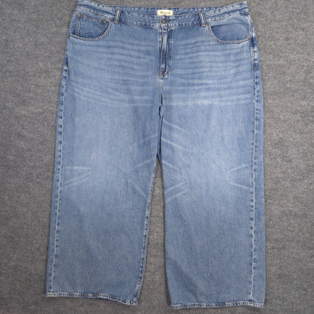 Madewell Jeans‎ Womens 24W Blue Superwide-Leg Whiskered Billings Wash Denim